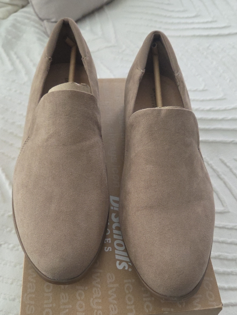 Dr. Scholl's Women's Suede Slip-On Loafers in Taupe